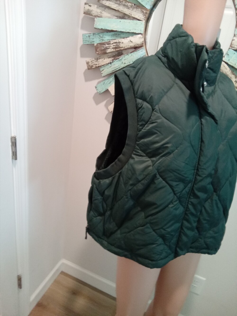 FLX PlusSz XXL Hunter Green Quilted Puffer Vest P2P25" Fall Fashion Winter Layer - Picture 3 of 15